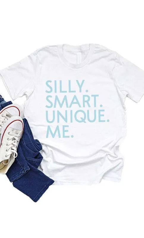 Silly Smart Unique Me Kids Graphic Tee