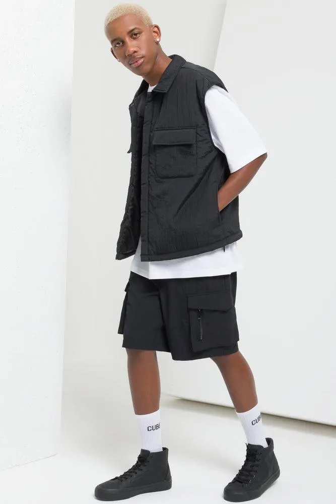 Sleeveless Lightweight Puffer Black