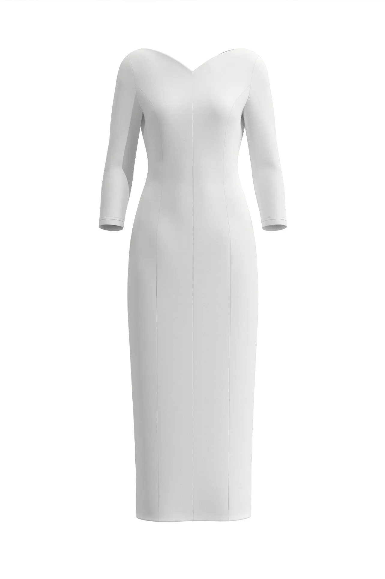 V-NECKLINE DRESS IN WHITE