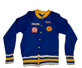 Vintage Blue Race Car Cardigan  (M)