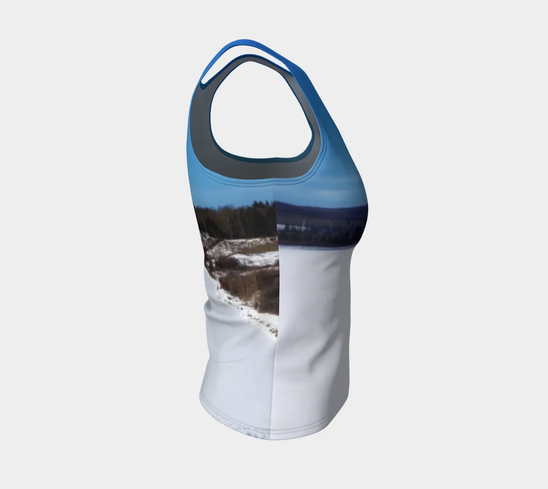 Women's All-Over Fitted Regular Tank Top - Glenmore Park Reservoir Winter