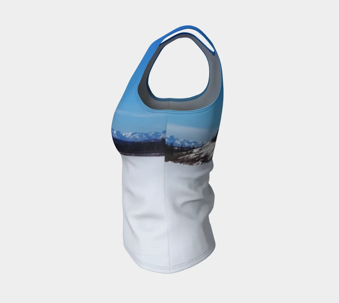 Women's All-Over Fitted Regular Tank Top - Glenmore Park Reservoir Winter