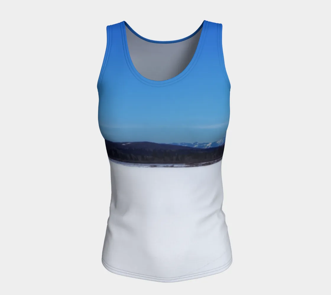 Women's All-Over Fitted Regular Tank Top - Glenmore Park Reservoir Winter