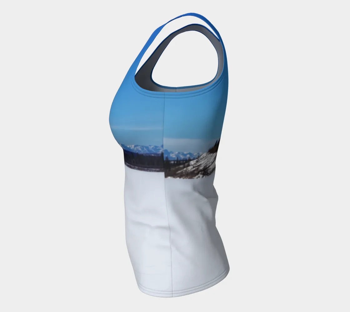 Women's All-Over Fitted Regular Tank Top - Glenmore Park Reservoir Winter