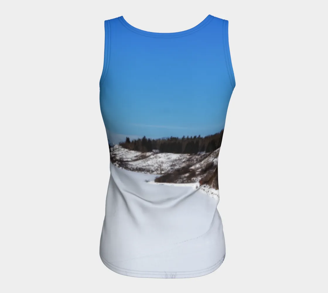 Women's All-Over Fitted Regular Tank Top - Glenmore Park Reservoir Winter