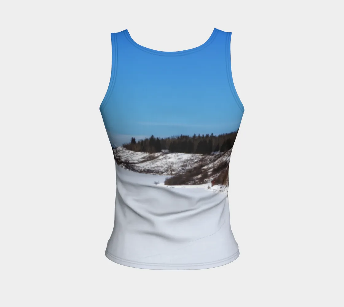 Women's All-Over Fitted Regular Tank Top - Glenmore Park Reservoir Winter