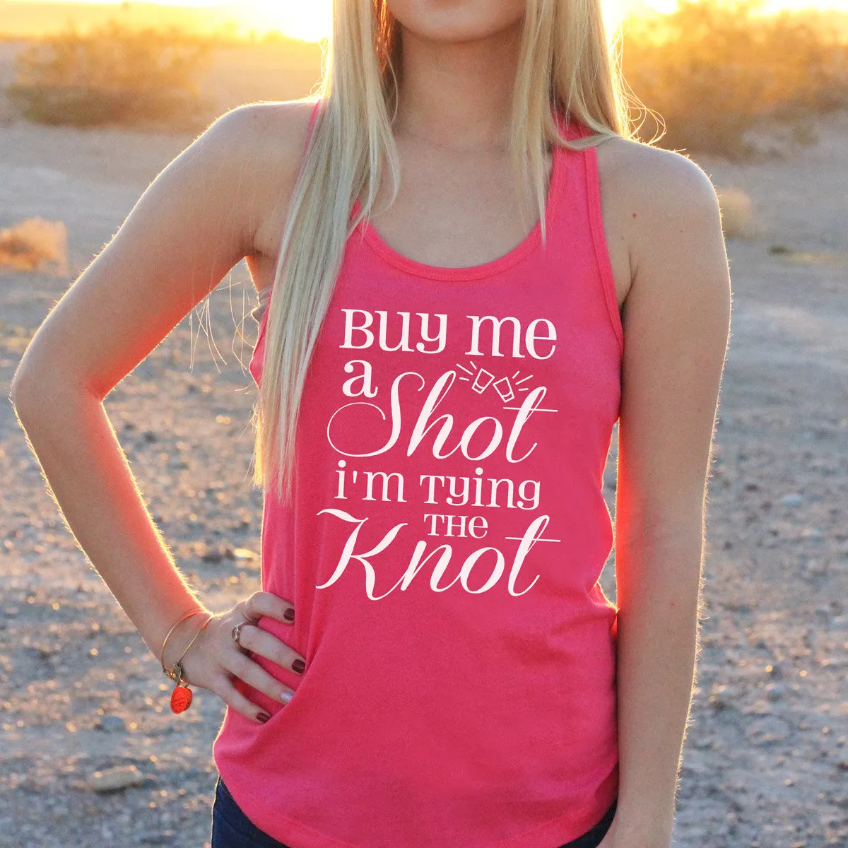 Women's Razor Back Tank Top "Buy me a Shot"