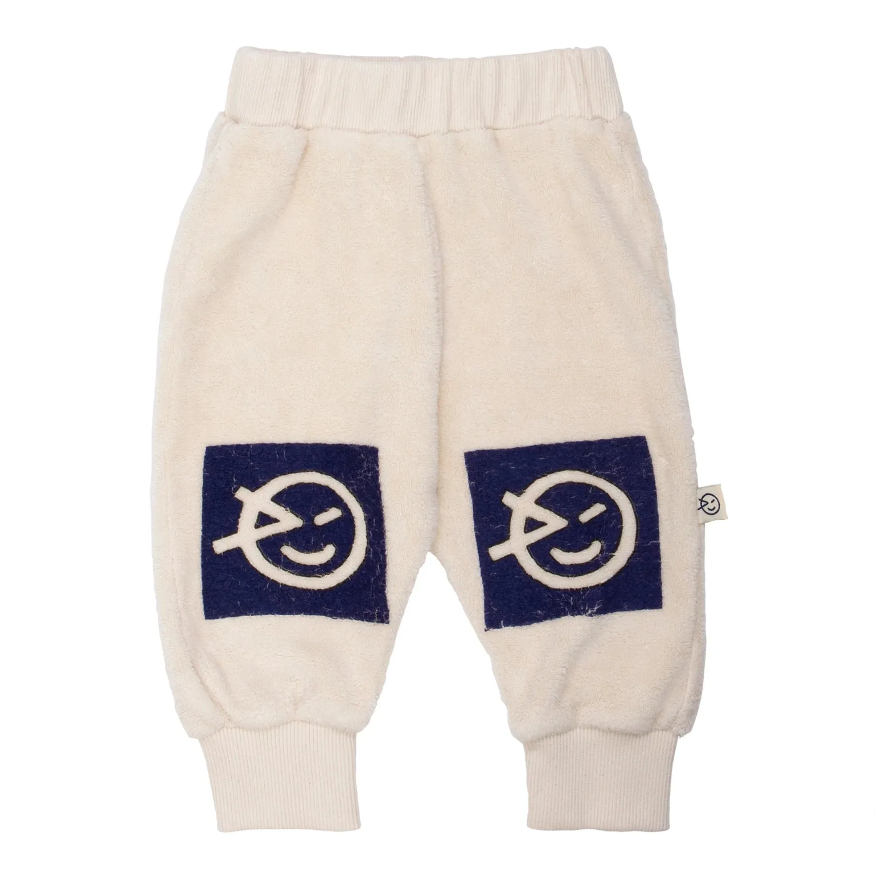 WYNKEN Baby Fluffy Logo Sweatpants - Ecru Navy - 6M